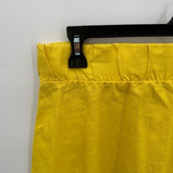 TOMMY BAHAMA Two Palms Sunshine Yellow 100% Linen Swing Skirt // XS - Picture 2 of 6